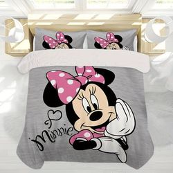 TEMU 3pcs Mouse & Mouse Cartoon Bedding Set Includes 1 Duvet Cover And 2 Pillowcases Super For Bedroom Gift For All Home Decor Multi Size