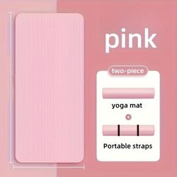 TEMU Extra Thick Nbr Non-slip Yoga Mat For - Shock Absorbing, Comfortable Fitness Mat For Yoga, Pilates & Floor Workouts - Durable, Sound With Storage Straps Included