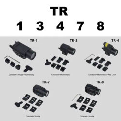 Tactical TR1 TR8 TR7 TR4 TR3 Pistol Scout Light LED Strobe Laser Sight for Airsoft Glock Taurus G2c G3C 1911 Flashlight Strobe