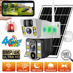 8MP Smart Home Security Camera HD Solar Camera 4G CCTV Video Surveillance Waterproof Human Detection Two Way Audio IP Cameras