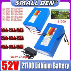 52V 50Ah 45Ah 40Ah 35Ah 30Ah 25Ah 20Ah 15Ah 10Ah New 21700 Lithium battery pack 0-2000W High power For E-motorcycle scooter Cell