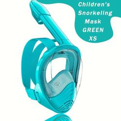 TEMU Full Face Snorkel Mask For Kid/children Aged 6-14 Years, Anti-leak Snorkeling Gear With Breathing System & 180° Panoramic View & Camera Mounts