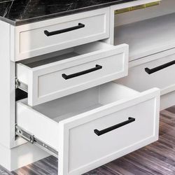 TEMU 10-pack Black Furniture Handles 160mm, Kitchen Handles With 40 Screws And 4 Self-adhesive Handles, Kitchen Cabinet Handles Made Of Stainless Steel Drawer Handles, Kitchen Cabinet Door Handles