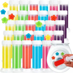 1/12pc Flower Toilet Cleaner Gel Home Bathroom Remove Odors Aromatic Drain Toilet Clean Detergent Air Freshener Needle Syringe