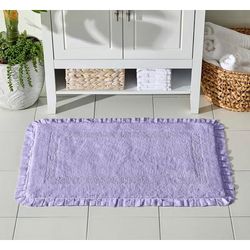 Rectangle Ruffle Bath Rug by BrylaneHome in Lilac (Size 21X34 RECT)