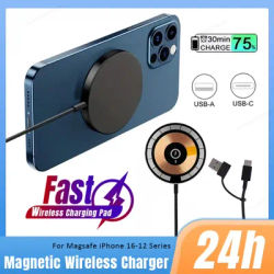 Desktop Magnetic Wireless Charger Pad Phone Chargers For Magsafe iPhone 16 15 14 13 12 Pro Max AirPods Max Fast Charging Station