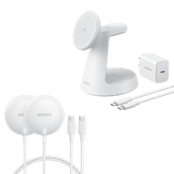 Anker MagGo Wireless Charging Station (3-in-1, Dock Stand) and Anker Zolo Magnetic Wireless Charger (2 Pack)