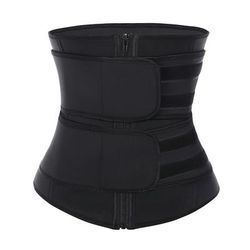 TEMU Women's Adjustable Red/black Waist Slimming Shapewear Trainer With Zipper & Hook-and-loop Closure - Posture Correction, Workout & Everyday Use Fitness Belt, Waist Trainer, Hook Loop Fasteners