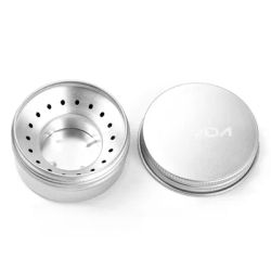 Mini Backpacking Stove 40ml Aluminum Alcohol Burner with Small Stainless Steel Windshield Portable Camp Stove for Camping