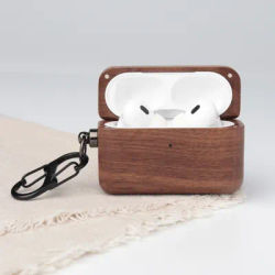 Étui pour écouteurs Airpods 1 2 3 4 Pro 2, étui de protection pour écouteurs en bois de noyer avec porte-clés, housse de protection Anti-chute