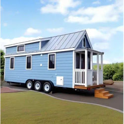 Customized Modern Log-style Camping Tiny Housing Trailers with Integrated Decoration and Long Life Span for Traveling