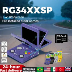 RG34XXSP 3.4-Inch IPS Flip Handheld Game Console Linux 64-bit H700 quad-core LPDDR4 Retro Game Player 5G RG 34XXSP PSP