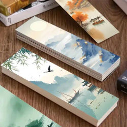 32 pcs, Vintage Chinese Ink Landscape Bookmarks for Teachers, Readers and Lovers, Bookmarks, Gifts, Party, Birthday