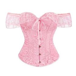 Rococò Completo Mascherata Corsetto Overbust Cosplay Jacquard Controllo della Pancia Push-Up Jacquard Costume Per donna Reale Mascherata Feste Carnevale di Venezia Adulti Corsetto