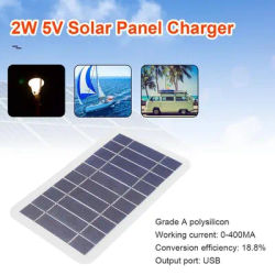 Pannello solare da 5 V 2 W Uscita USB Sistema solare portatile esterno Caricabatterie per telefoni cellulari Dispositivo di ricarica per cellulare