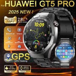 Pour HUAWEI GT 5 Pro montre intelligente hommes 360*360 écran HD 24h surveillance de la fréquence cardiaque hommes femmes GPS Sports de plein air Smartwatch 2025 nouveau