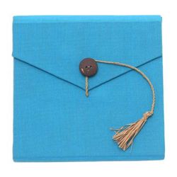 Blue Voyage,'Handcrafted Blue Natural Fiber Notebook from Bali'