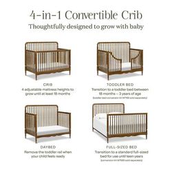 Namesake Liberty 4-in-1 Convertible Spindle Crib - Natural Walnut