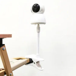 Portable Flexible Camera Clamp Mount Baby Monitor Holder Webcam Stand Punch-free Bendable Bracket with Clip