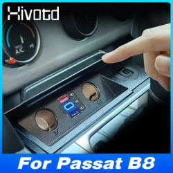 For VW Passat B8 /ARTEON Car Charger Cigarette Lighter Splitter Sockets Modification Fast Cell Phone Charging Adapter Accessorie