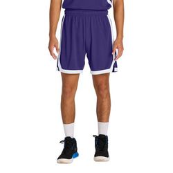 Sport-Tek ST901 Rival Basketball 7'Short in Purple/White size Large | Polyester