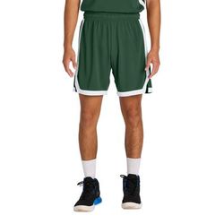 Sport-Tek ST901 Rival Basketball 7'Short in Forest Green/White size 2XL | Polyester