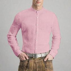 Carnevale Birra Oktoberfest Camicia Camicia di lino A fascia Bavarese Tedesco Alpino Prati Per uomo Feste Festa della birra Panno in stile tradizionale