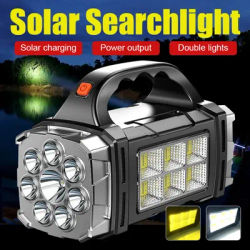 High Power Flashlight 8/4 LED Powerful Solar Charging Tactical Torch With COB Lights Portable USB Rechargeable Camping Hand Lamp