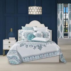 Afton 3 Piece Quilt Set by Royal Court in Blue (Size FL/QUE)