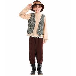 Fiaba Ragazzo del villaggio Pioniere Costume Cosplay Abiti Personaggio classico delle fiabe Personaggi dei libri di fiabe Cosplay for Ragazzi Bambini Halloween Carnevale Settimana del libro