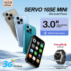 2025 New SERVO 3G WCDMA Mini Smartphone Android System Dual SIM Google Store Facial Unlock 3.0" Display Small Smartphones Type-C