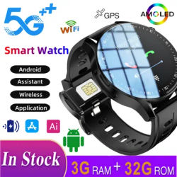 New 4G Android Dual Camera Video Call Smart Watch SIM Card 128GB with WiFi GPS Waterproof Function Google Play Store