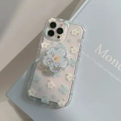 Fiore fresco Sabbie mobili Grip Tok Holder TPU Custodia morbida per telefono per IPhone 16 15 14 Pro Max 12 Mini 13 11 Pro X XS Max XR 8 Plus SE