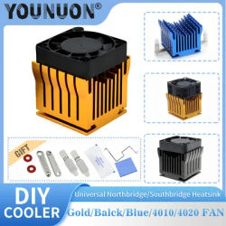 DIY Aluminium Northbridge Heatsink Cooler Motherboard Radiator with 40mm Fan 12V 40x40x10mm 40x40x20mm Cooling Fan
