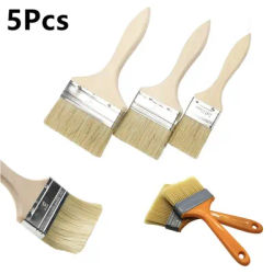 5 pezzi pennello manico in legno pennello per barbecue 1-6 pollici spazzola per capelli in plastica morbida artista pennelli per pittura strumento per pittura murale per mobili