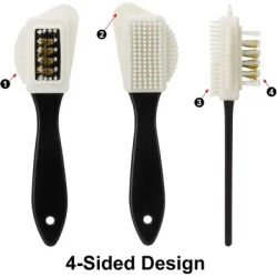 3 Side Multi Purpose Shoe Cleaning Brush for Stain Dust Dirt Removal Tool