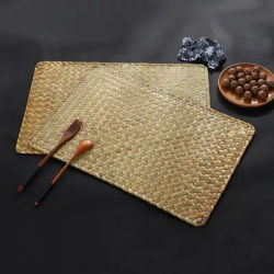 Tovagliette rettangolari intrecciate in alghe marine Tovagliette in vimini intrecciate resistenti al calore Tovagliette in rattan in stile giapponese fatte a mano