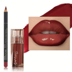 Pudaier Long Lasting Matte Lip Liner Set - 3D Precision Dewy Look Brown Pink Purple Red Versatile for Every Makeup Style