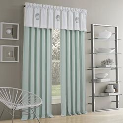 Water's Edge 84 Inch Window Panel Pair by Royal Court in Aqua (Size ONE SIZE)