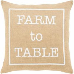 Gladstone 20" Square Cottage Jute Ivory/Tan Throw Pillow - Boutique Rugs