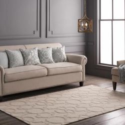 Thorner 18" Square Cottage Cotton Ivory/Pale Blue/Sky Blue Throw Pillow - Boutique Rugs