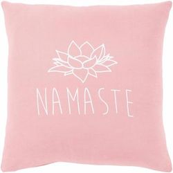 Wilmslow 22" Square Cottage Cotton Off White/Pink Throw Pillow - Boutique Rugs