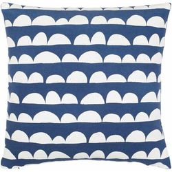 Sivrice 20" Square Modern Pillow plush Cotton Cream/Dark Blue/Navy Lumbar Pillow - Boutique Rugs