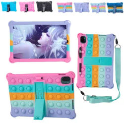 Coque pour Samsung Galaxy Tab A S6 lite 10.4 P610 A7 Lite S6 S7 S8 A8 S5E, couverture à bulles de décompression avec bandoulière et stylo