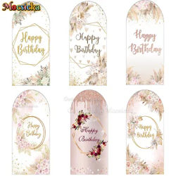 Mocsicka Custom Chiara Arch 2-sided Backdrop Boho Floral Birthday Party Background Photography Newborn Baby Show Photo Booth