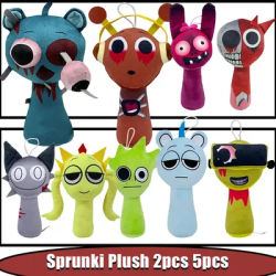 2 pièces/ensemble Sprunki jouets en peluche horreur Sprunki peluches Sprunki figurine poupées en peluche oreiller doux anniversaire cadeau de noël