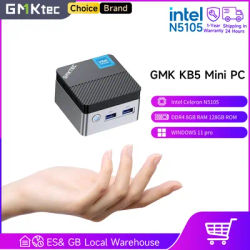 GMKtec KB5 Mini PC Intel Celeron N5105 Windows 11 Pro 4C/4T DDR4 8GB RAM 128GB ROM WiFi5 BT4.2 Desktop Computer for Home/Office