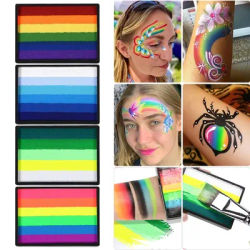 50g Water-Based Face Body Paint Palette - Easy-to-Clean Grids,Perfect for Stage Performances & Halloween,Creamy Texture Pattern