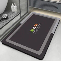 Tapis de salle de bain Super absorbant, tapis de sol, tapis de douche antidérapant à séchage rapide, tapis de toilette lavable en pierre