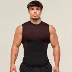 Sports men's vest summer new quick-drying breathable seamless fitness running training stretch tight top sleeveless vest